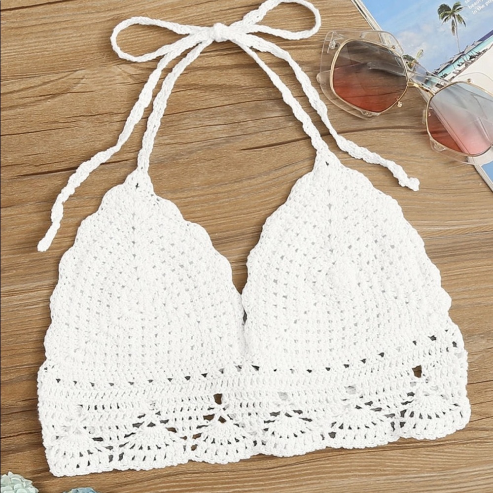 Shein Crotchet Halter Bikini Top
